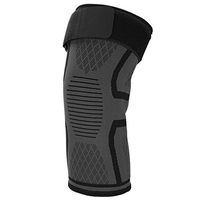 Knee Sleeve Brace with Pressure Band Sport Compression Kneecap Protector Nylon 3D Weaving Knit Knee Support for Basketball, Running, Biking, Joint Pain Relief and More Fit Men and Women(M - Grey)