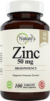 Zinc 50mg [High Potency] Supplement - Immune Support System from Natural Zinc (oxide / citrate) 100 Tablets, Made by Nature’s Potent.