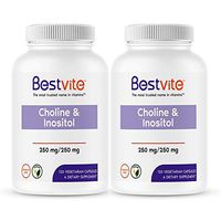 Choline Inositol 500mg (240 Vegetarian Capsules) (120 x 2) - No Stearates - No Gelatin - No Fillers - Vegan - Non GMO - Gluten Free