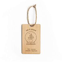 Personalized Wooden Holiday Gift Tags with Holes for Gifting and Giving Season | Christmas Wood Tag Hang Labels- Custom Design for Holiday Gift Favor (Let it Snow (to Lizzie))