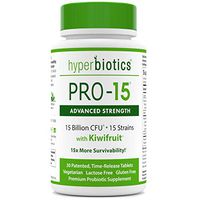 PRO-15 Advanced Strength Probiotics: 3X The CFU Count with Kiwi Extract - 15 Strains - 30 Once Daily Tablets - 15x More Effective Than Capsules with Patented Delivery Technology