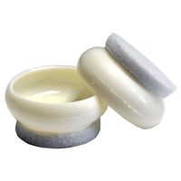 Bulk Pack of Nylon Chair Glide Cap with Felt Base for Chairs, Tables, Desks, Fits 1-1/4" Deep Glide, White/Gray - 100 Pieces