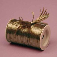 Copper Metallic Raffia Ribbon, 1/4" X 100 Yards