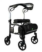Evolution Trillium Lightweight Medical Walker Rollator with Seat, Large Wheels, Brakes, Backrest, Basket for Seniors Indoor Outdoor use (Tall, Carbon Black)