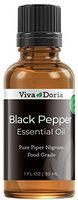 Viva Doria 100% Pure Black Pepper Essential Oil, Undiluted, Food Grade, Black Pepper oil, 30 mL (1fl oz)