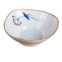 AXZHYX Bowl Lotus Lamei Round Triangle Creative Personality Flowers Inlay Golden Rim Hotel Tableware Home Noodles Boiled Fish Soup Bowl (Color : Brown, Size : 8.5)