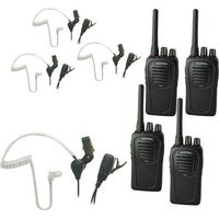 EARTEC SC-1000 4-User Two-Way Radio System with 4X SST PTT Lapel Mic Headsets
