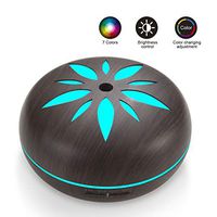 Sealive 550ml Fragrance Essential Oil Diffuser for Aromatherapy with Adjustable Mist Modes Humidifiers, Ultrasonic Aroma Diffusers with Auto Shut-Off, 7 Colorful LED Lights (Black)