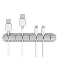 FDBRO Desktop Data Cable Organizer TPR Cord Holder Cable Management for USB Cables,Charging Cables,Power Cords (3 Sizes in 1 Pack) (Grey)