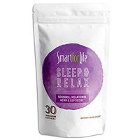 Smart for Life Sleep and Relax - Premium Sleep Aids for Adults with Sensoril, Melatonin 10mg, Hemp Powder & Lepticore – Non Habit Forming Sleep Supplement – 30 Vegan Capsules