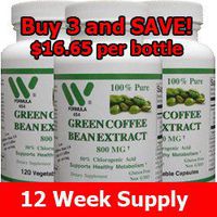 Green Coffee Bean Extract 800 Mg -360 Capsules (3 Pack) - #4543