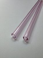 Glass Straws-a Great Pair Chose Your Color Set 8inch 9.5mm (Pink)