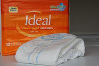 Ideal - Adult Overnight Disposable Brief (X-Large, Unisex, 48-Count) Men & Women Breathable Diaper Clothlike Feel with Wetness Indicator - B8208