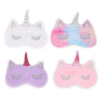 4 Pieces Unicorn Sleep Mask,Soft Plush Unicorn Horn Eye Mask Blindfold Sleep Eye Cover for Kids Girls Women(White,Pink,Purple, Rainbow)