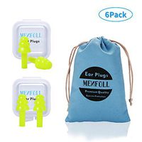 Silicone Ear Plugs Resuable and Waterproof-Noise Cancelling Earplugs for Sleeping Snoring Swiming Work Flight Shoot Hunt Concerts Musician,6 Pairs with 6 Carry Cases,2 Cords,1 Wiper,1 Pouch