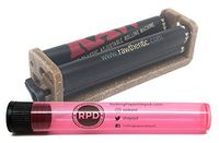 RAW Rolling Papers 79mm 2 Way Adjustable Cigarette Rolling Machine with Rolling Paper Depot Kewl Tube