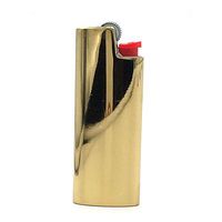 Lucklybestseller Metal Lighter Case Cover Holder Gold Color for BIC Mini Size Lighter J5