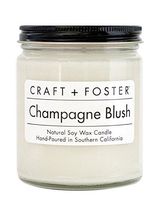 Craft + Foster - White Label Natural Soy Wax Candle in Clear Glass Jar (8 oz) Champagne Blush