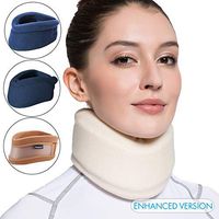 Velpeau Neck Brace -Foam Cervical Collar - Soft Neck Support Relieves Pain & Pressure in Spine - Wraps Aligns Stabilizes Vertebrae - Can Be Used During Sleep (Enhanced, Milk-White, Medium, 3″)