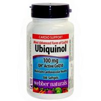 Webber Naturals Ubiquinol QH Active CoQ10 Cardio Support, 100 mg,100 softgels