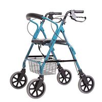 Handiy Old Man Shopping Cart, Old Man Trolley Walker Aluminum Alloy Four-Wheel Foldable with Seat -by TIANTA