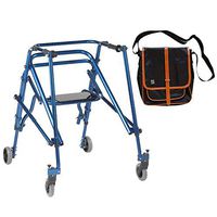 Drive Nimbo 2G Lightweight Posterior Walker with Seat, Large, Knight Blue & Free Black Medical Utility Bag with Trim! - #KA4200S-2GKB