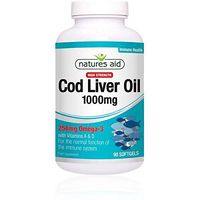 Natures Aid Cod Liver Oil (High Strength) 1000mg 90 Softgels - 4 Pack