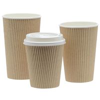 Natural Kraft Ripple Cup 20 oz - 3 1/2"Dia x 6"H 500 Per Case