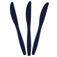 JF World True Navy Blue Premium Plastic Knives 48ct