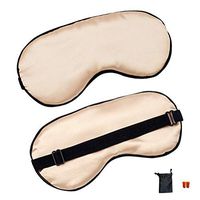 BLAU GRUN Silk Sleep Eye Mask for Sleeping, Blockout Blindfold with Adjustable Strap, Good Night Eyeshade for Women Men, Travel & Naps & Yoga Meditation & Shift Work, Include Travel Pouch & Ear Plugs