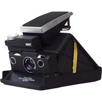 Mint SLR670-S Noir Instant Film Camera, Uses Impossible Film, Noir Edition with Black Body & Gold Stem, Black Genuine Leather