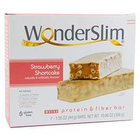 WonderSlim Low-Carb 15g Protein Diet Bar - Strawberry Shortcake - High Fiber Weight Loss Snack Bar - Gluten Free (7 Count)