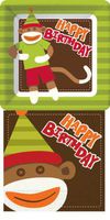 Sock Monkey Business Happy Birthday Salad-dessert Plates & Lunch Napkins