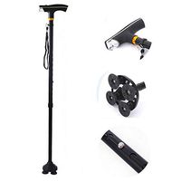 SOGG Trekking Poles Lightweight Telescopic Crutches with LED Lights and Alarm Elderly Crutches for Men and Women Suitable Walking Hiking