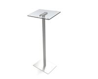 FixtureDisplays Acrylic Podium for Floor, Aluminum Pole & Base - Clear & Silver 119741-NF