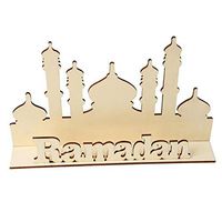 Roysberry Wooden Hanging Ornament, Wooden Eid Wooden Sign Word Plaque Wall Art Craft Alphabet Home Decor Craft Wooden Letters Home Decoration