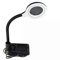 Jing Boutiques/AI LI WEI Magnifier Desktop 5X Illumination Magnifying Glass Assisted Mirror 10X with HD Lens for Book Reading, Jewelry Identification, Watches, DIY Crafts Carving and Repair, Black,
