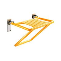 Never give up Folding Stool, Support Leg widening Panel Safety Collapsible Wall Stool Old Man Porch wear Shoes Replacement Shoe Stool Bath seat Shower seat Stool Bathroom Toile (Color : Yellow)