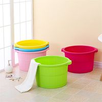 Foot spa Portable Foot Bath Bucket Foot Bath Shower Foot Tub Plastic Basin Relax (Color : Red)
