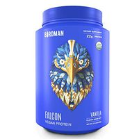 Birdman Falcon Protein, Vegan Protein Powder 2.18lb, 33 Servings, Vanilla, Organic, Plant-Based, Raw, Gluten Free, No Sugar Added, Low Carb, Non-GMO, Non Dairy, Lactose Free, Soy Free, Drink Mix