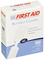 Cramer Adhesive Bandage, First Aid Supplies for Athletes, Fast Application for Open Wound Care and Protection, Flexible Children's Bandages, Athletic Training Equipment, Bulk Packs, Butterfly - 100 Pack