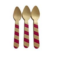 Perfect Stix Striped Spoon 110 36-Purple Printed Wooden Spoons with Purple Striped Pattern, 4.5" (Pack of 36)