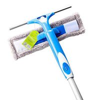 JJYPY Glass Wiper- Double Sided Glass Window Cleaning Silicone Squeegee Shower Screen Wash Washer Wipe Microfibre Pad Squeege (Color : Blue)