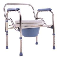 Commode Chair Stainless Steel Elderly Toilet Chair Pregnant Woman Commode Chair Fold Toilet Bowl Bathroom Accessibility Bath Chair Non-Slip Safety Commode Chair,A