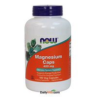 Now Foods Magnesium Caps, 400 Milligrams, 180 Veggie Caps (Pack of 6)