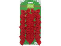 Holiday Velvet Bow Red - 2 by 2, 12 Pieces (6 Pack)