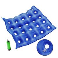 JAMIT Air Inflatable Seat Cushion for Wheelchair Office Home Air Travel with Pump, Ideal for Prolonged Sitting, Sealed Construction for Durability 17" X 17"- Blue