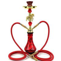 2 Hose Hookah Pipe, 19.7" Luxury Hookah Complete Set, Nargila Shisha Smoking Party Set with 2 Pro Lounge Hoses, Arab Hookahs Set,B