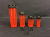 Dram 4 Pack Reversible Black LID Containers 60, 30, 20, 08 DR Rx Pill Pharmacy Vials Crafts Coins Storage Vitamins Medicine MMJ 420 Jar Bottle (RED)