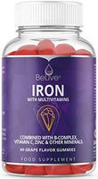 Iron Gummies with Vitamin C & A, Vitamins B Complex, Biotin, Zinc, Multivitamin for Kids and Adults - Helps with Anemia, Boosts Hemoglobin, Improves Brain Functions - 60 Vegan Chewable Gummy Vitamins